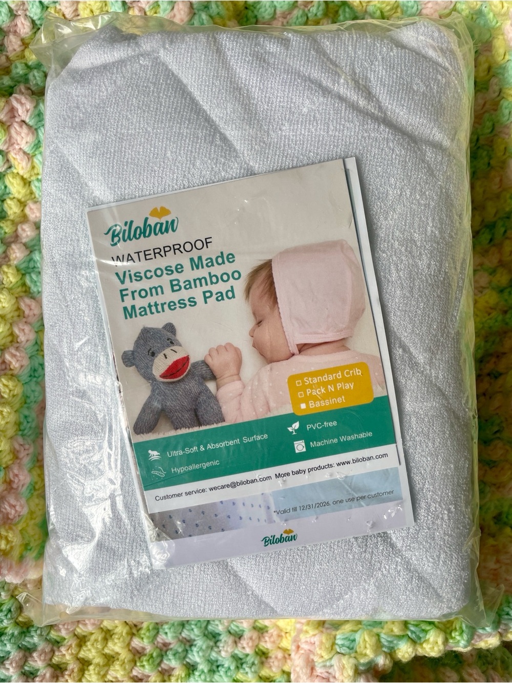 White Waterproof Bassinet Mattress cover